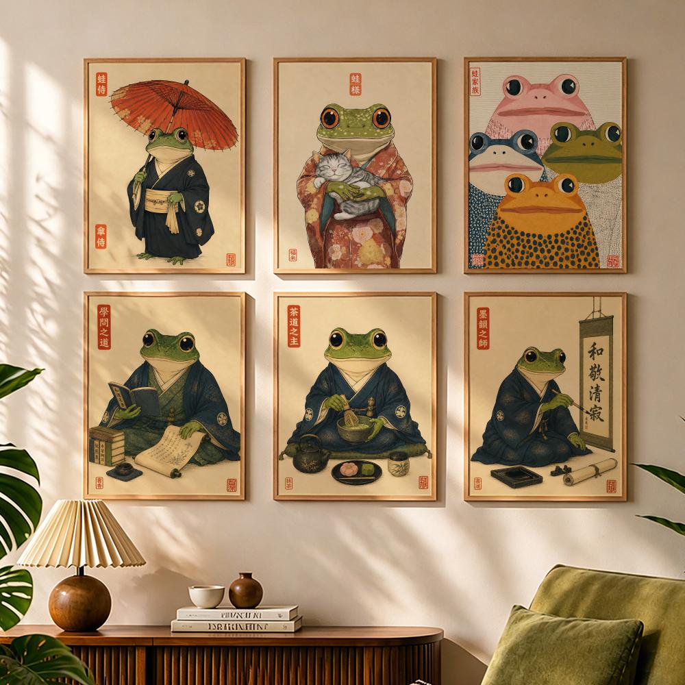 Japanese Lifestyle And Culture - Culturele Japanse Kikker Levensstijl Schilderij Kalligrafie