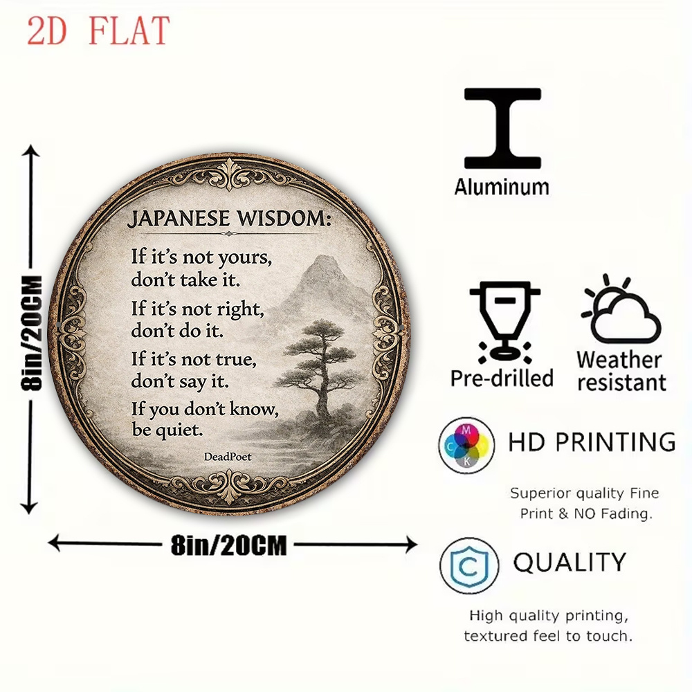 2D plat, 1 stuk 8x8in/20x20cm  - Japanese Life Quotes recensie en prijs
